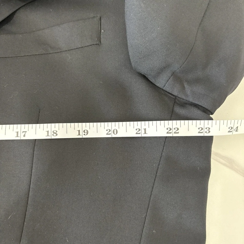 Egara men's 44R slim fit blazer black  sport coat‎ wool suiting 2-button